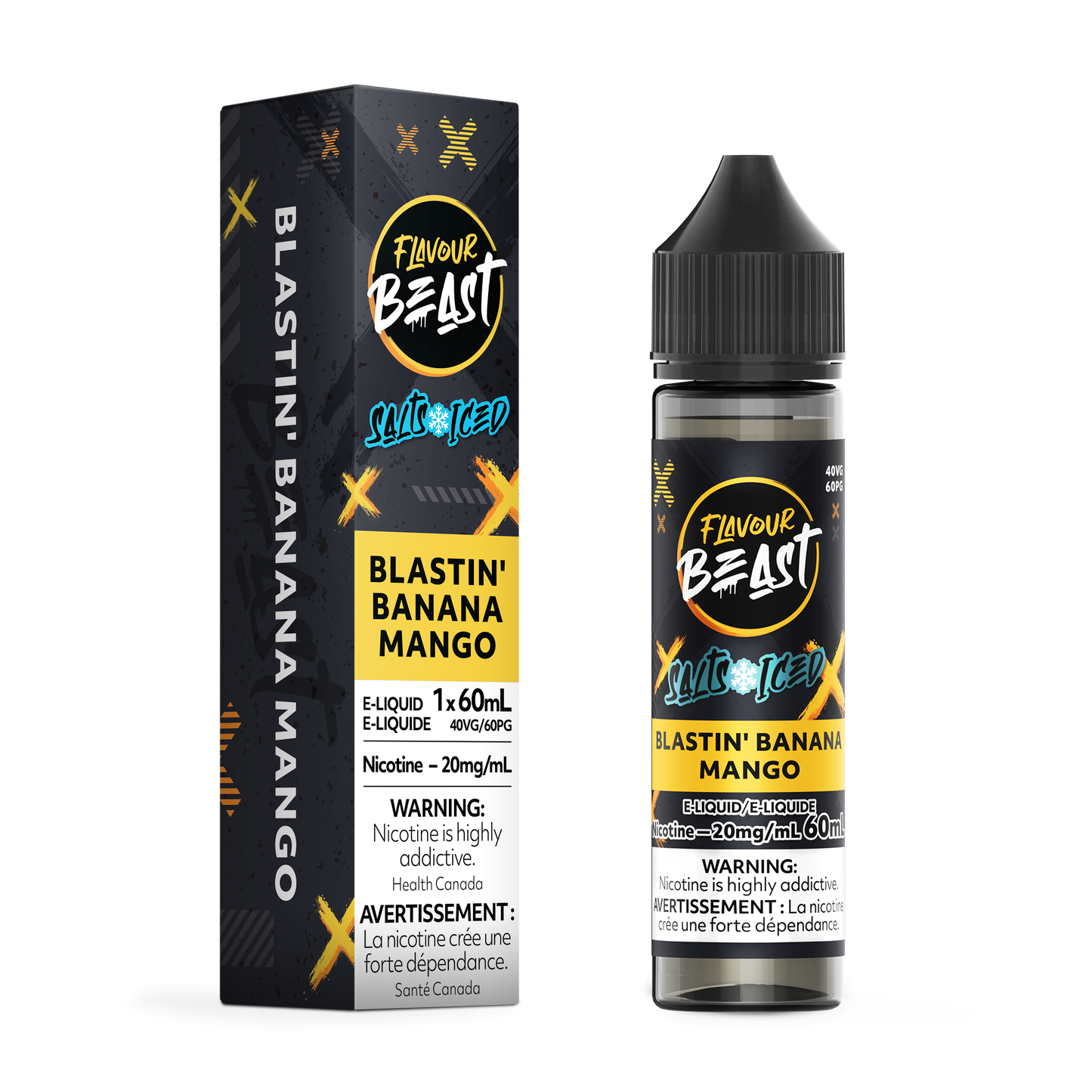 FLAVOUR BEAST E-LIQUID SALT 20MG 60ML - BLASTIN' BANANA MANGO