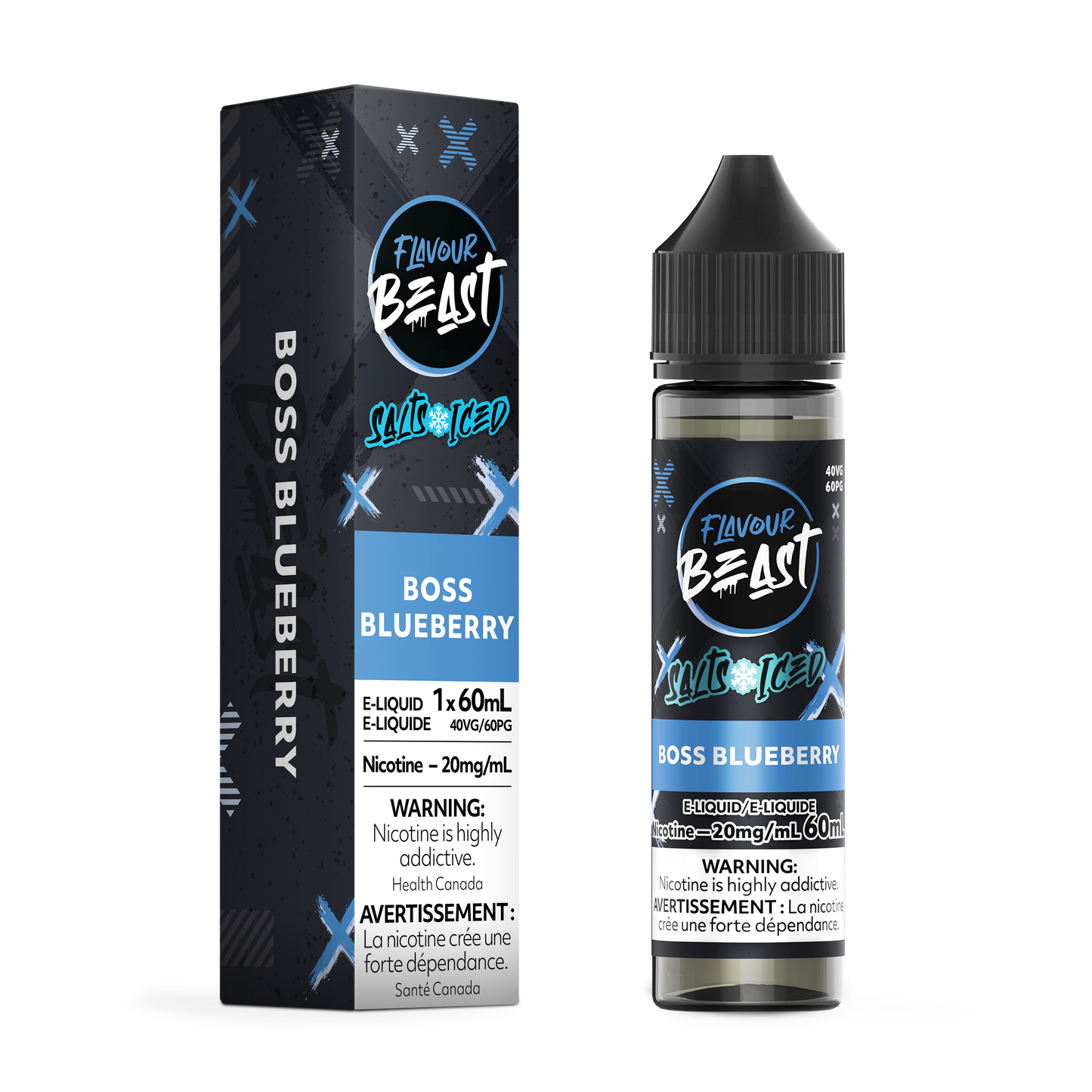 FLAVOUR BEAST E-LIQUID SALT 20MG 60ML - BOSS BLUEBERRY
