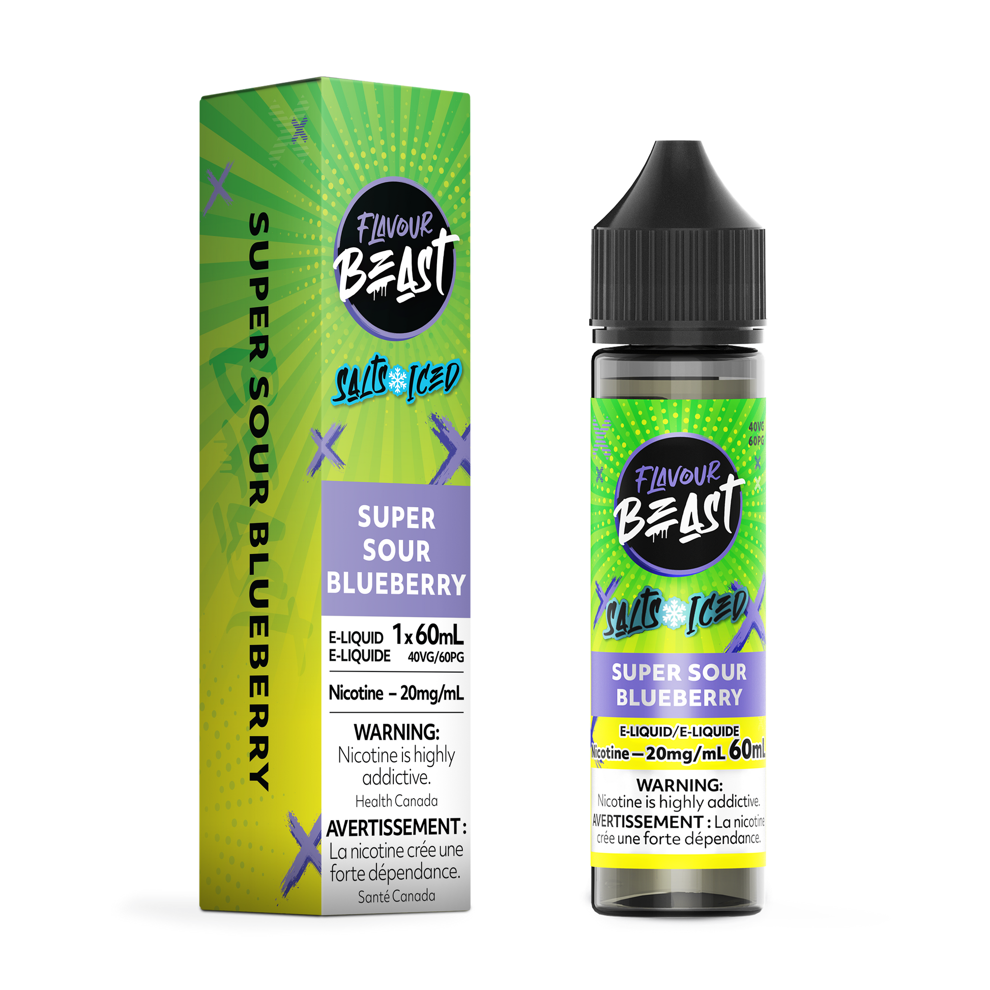 FLAVOUR BEAST E-LIQUID SALT 20MG 60ML - SUPER SOUR BLUEBERRY