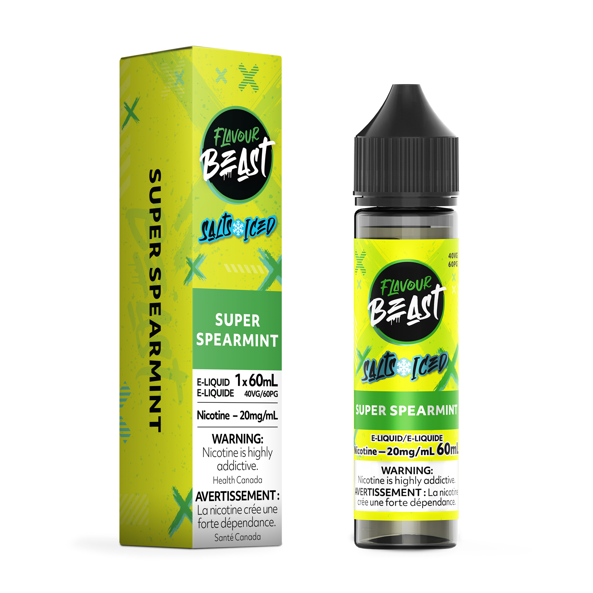 FLAVOUR BEAST E-LIQUID SALT 20MG 60ML - SUPER SPEARMIND (ICED)