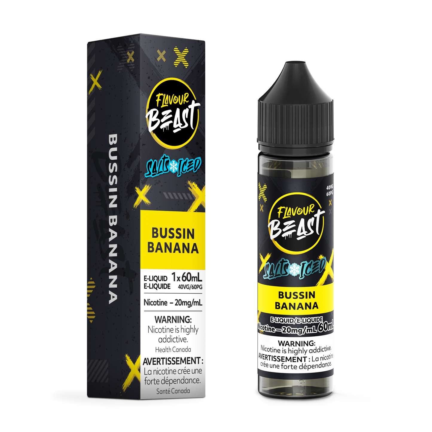 FLAVOUR BEAST E-LIQUID SALT 20MG 60ML - BUSSIN' BANANA (ICED)