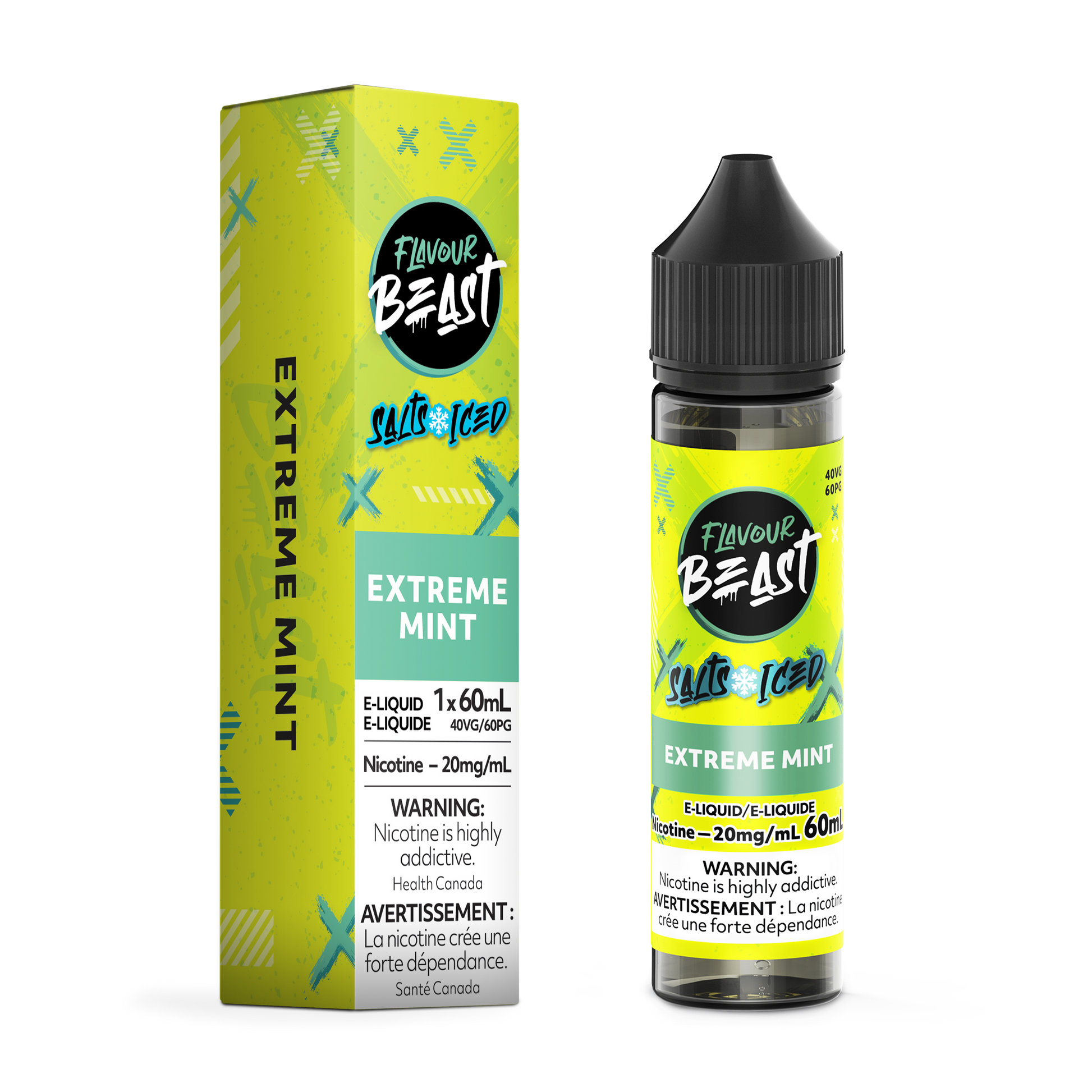 FLAVOUR BEAST E-LIQUID SALT 20MG 60ML - EXTREME MINT (ICED)