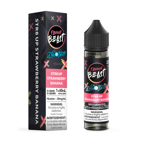 FLAVOUR BEAST E-LIQUID SALT 20MG 60ML - ST8 UP STRAWBERRY BANANA (ICED)