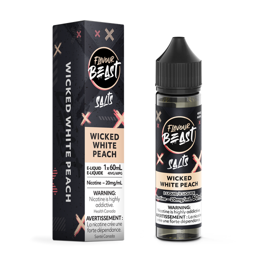 FLAVOUR BEAST E-LIQUID SALT 20MG 60ML - WICKED WHITE PEACH