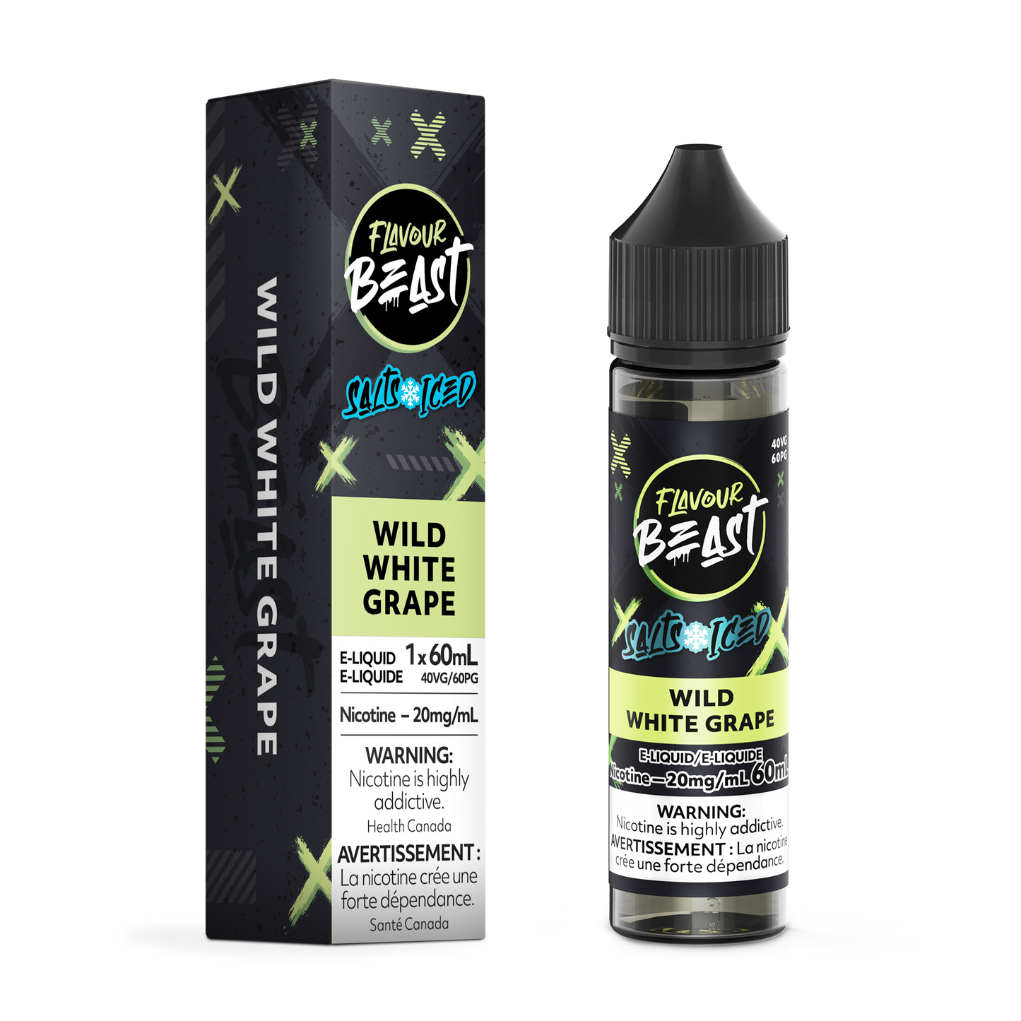 FLAVOUR BEAST E-LIQUID SALT 20MG 60ML - WILD WHITE GRAPE (ICED)