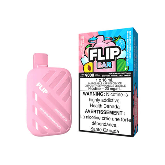 FLIP BAR JUICY PEACH ICE & BLUE RAZZ WATERMELON ICE DISPOSABLE VAPE