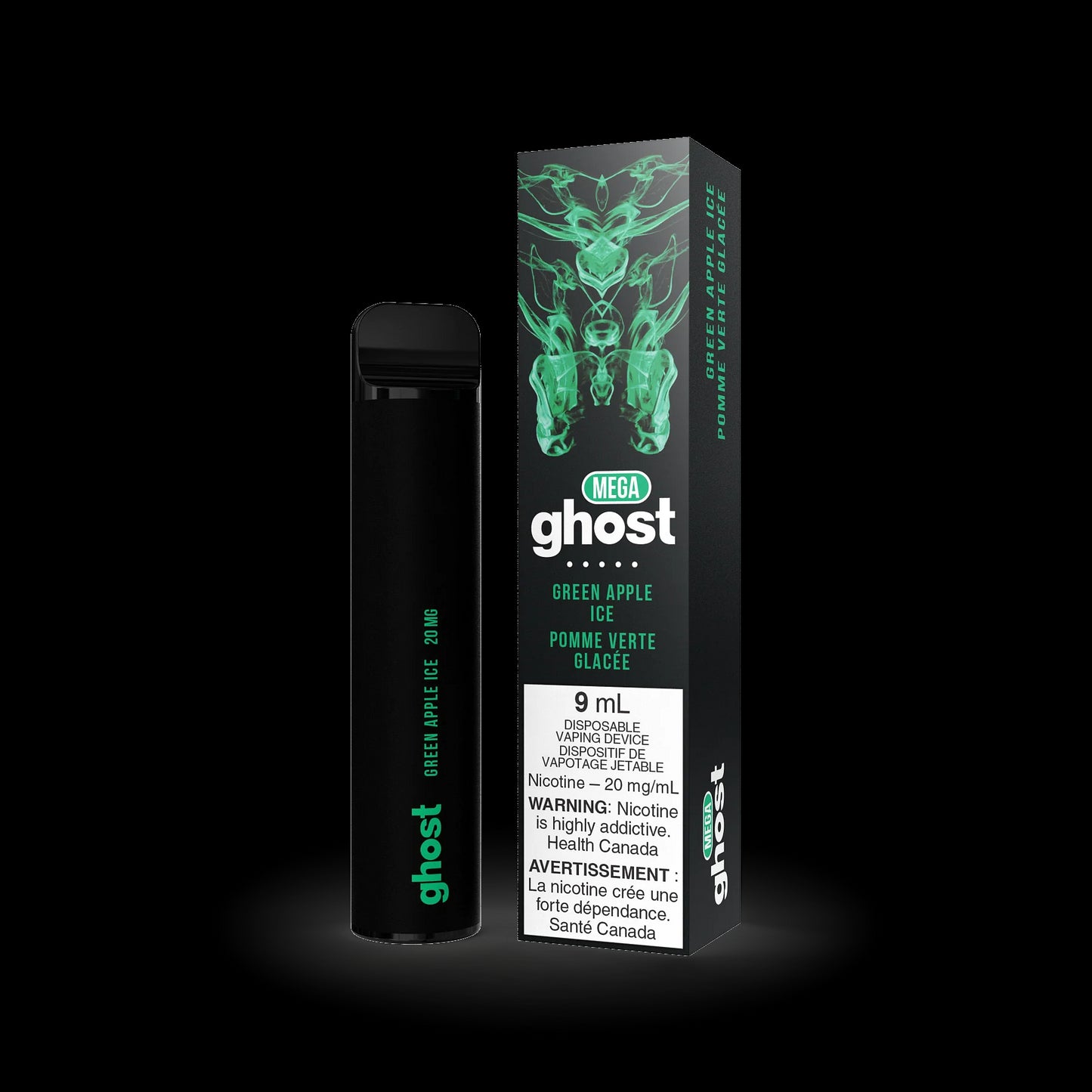 GHOST MEGA DISPOSABLE - GREEN APPLE ICE | Buy Online | Best Vaping Experience | Long-Lasting Flavor & Performance