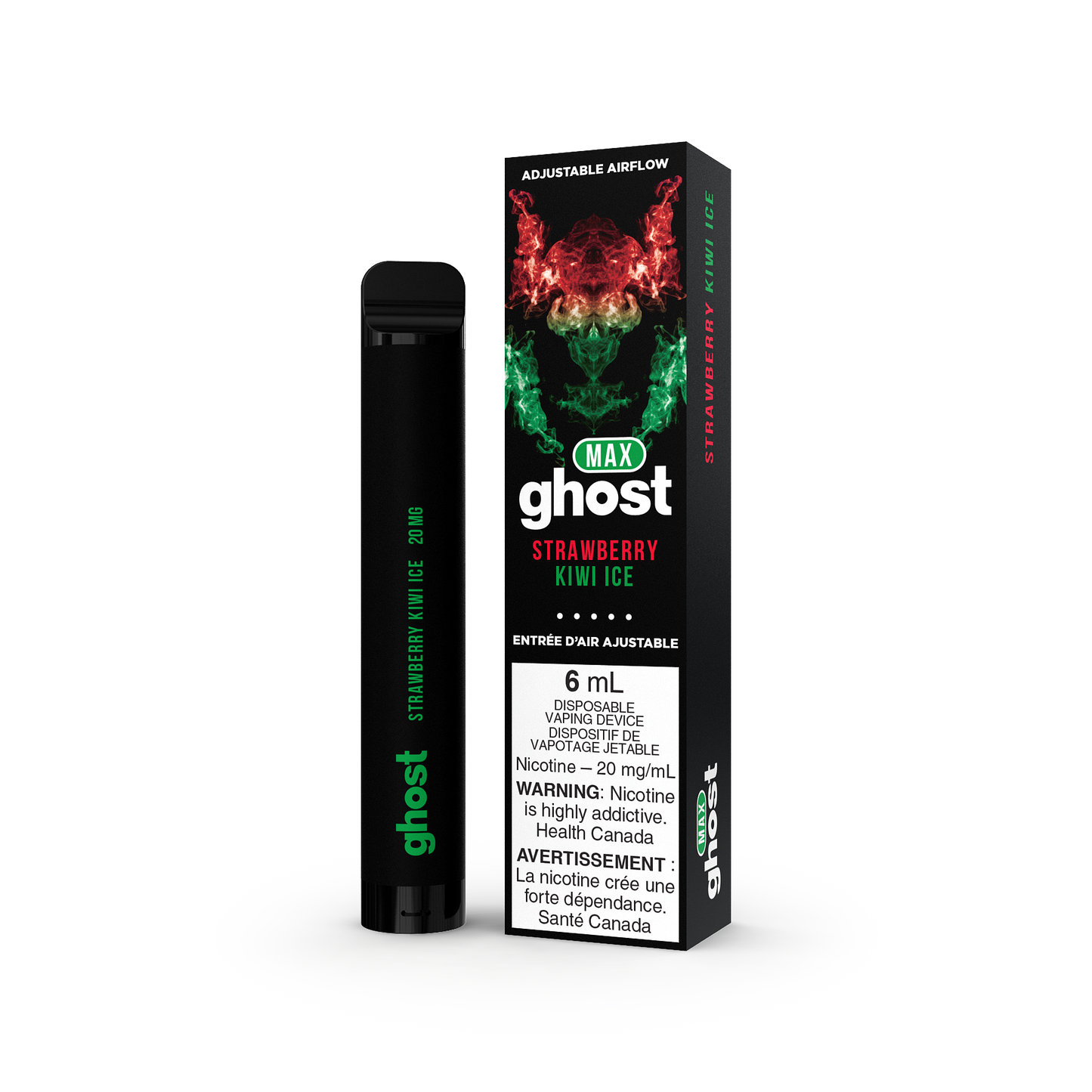 GHOST MAX DISPOSABLE - STRAWBERRY KIWI ICE | Buy Online | Best Vaping Experience | Long-Lasting Flavor & Performance