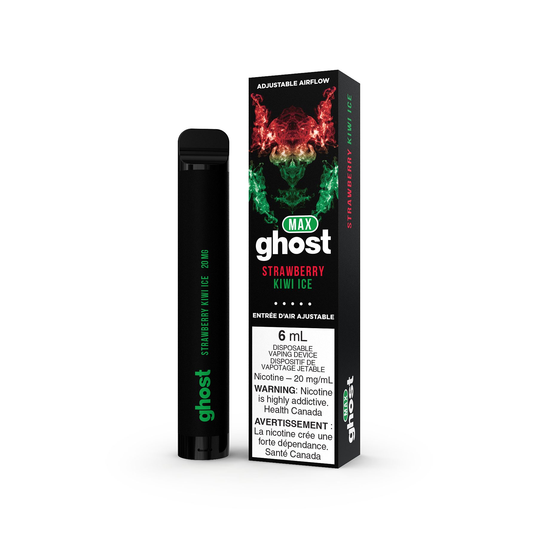 GHOST MAX DISPOSABLE - STRAWBERRY KIWI ICE | Buy Online | Best Vaping Experience | Long-Lasting Flavor & Performance