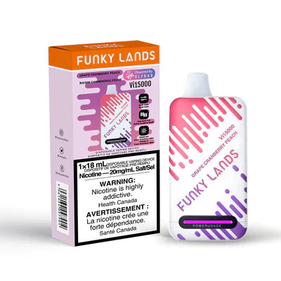 FUNKY LANDS VI15000 DISPOSABLE VAPE - GRAPE CRANBERRY PEACH, 18ML