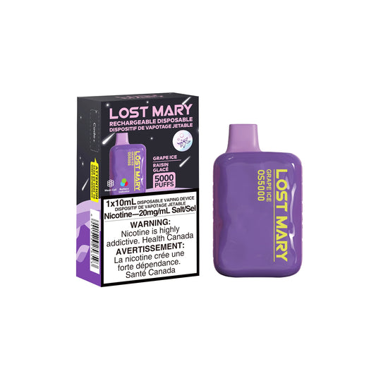 LOST MARY OS5000 DISPOSABLE - GRAPE ICE | Buy Online | Best Vaping Experience | Long-Lasting Flavor & Performance