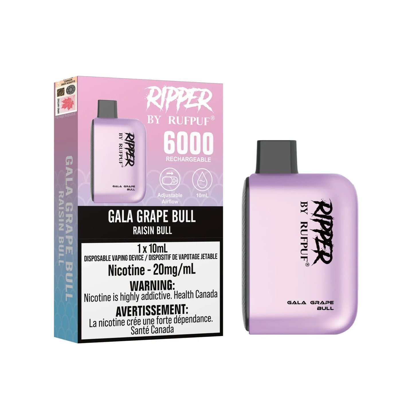 RUFPUF RIPPER 6000 DISPOSABLE - GALA GRAPE BULL