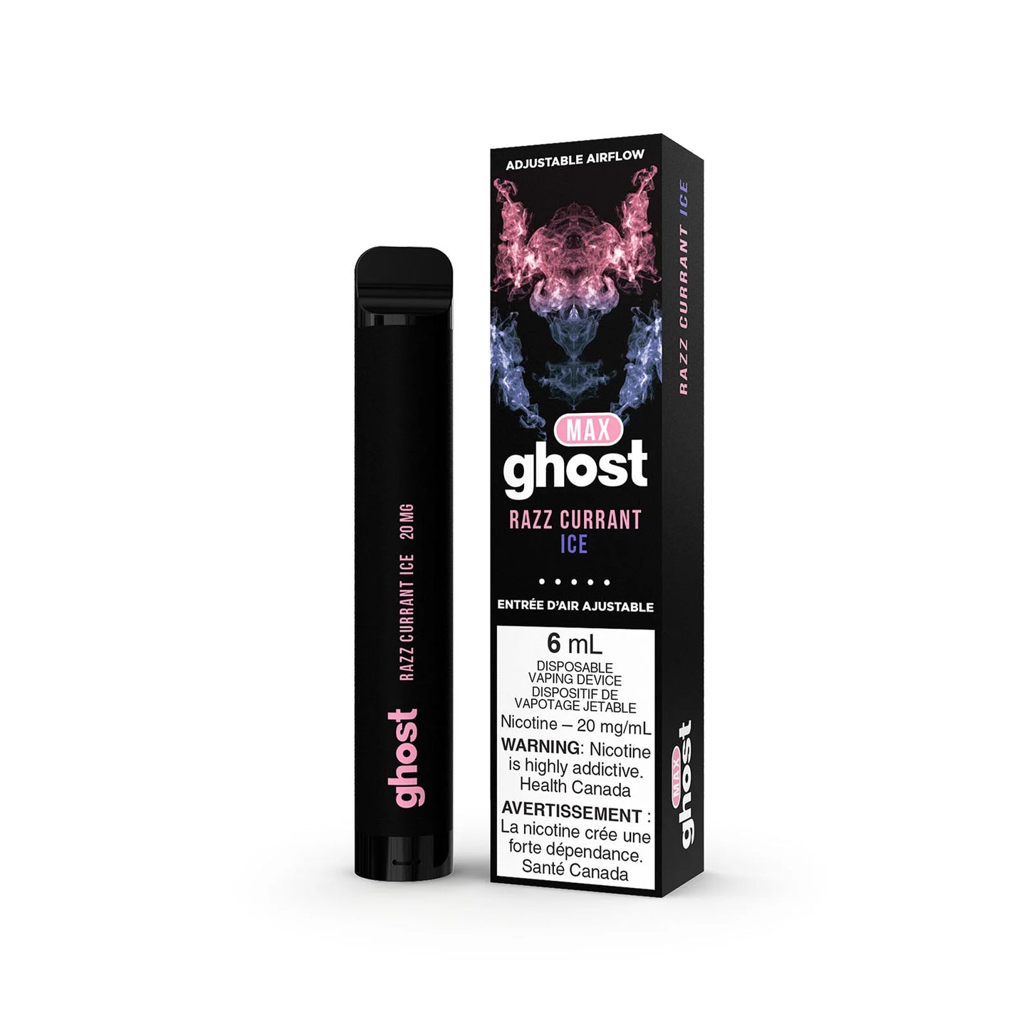 GHOST MAX DISPOSABLE - RAZZ CURRANT ICE | Buy Online | Best Vaping Experience | Long-Lasting Flavor & Performance