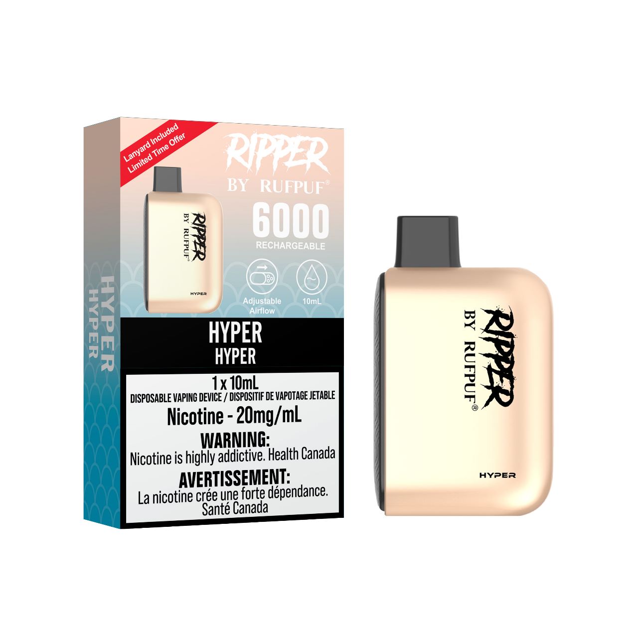 RUFPUF RIPPER 6000 DISPOSABLE - HYPER | Buy Online | Best Vaping Experience | Long-Lasting Flavor & Performance