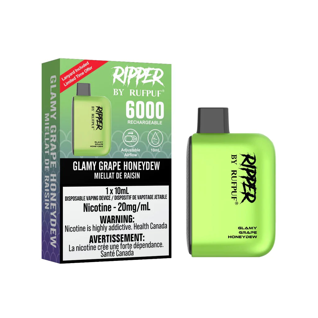 RUFPUF RIPPER 6000 DISPOSABLE - GLAMY GRAPE HONEYDEW