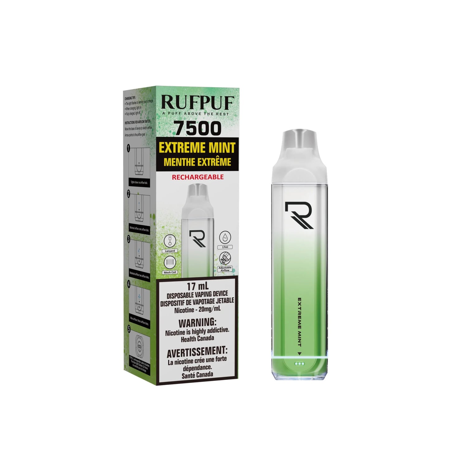 RUFPUF 7500 DISPOSABLE - EXTREME MINT