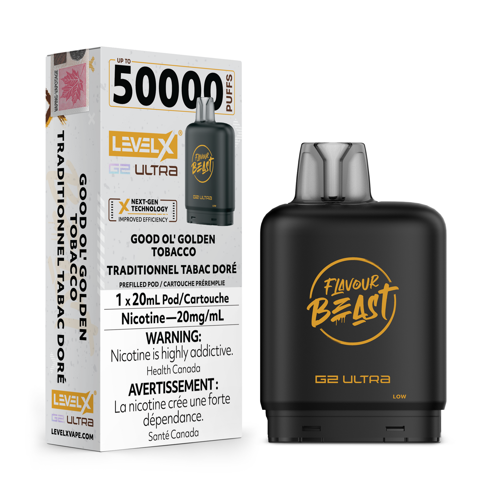 GOOD OL' GOLDEN TOBACCO 20MG Level X Device by Flavour Beast