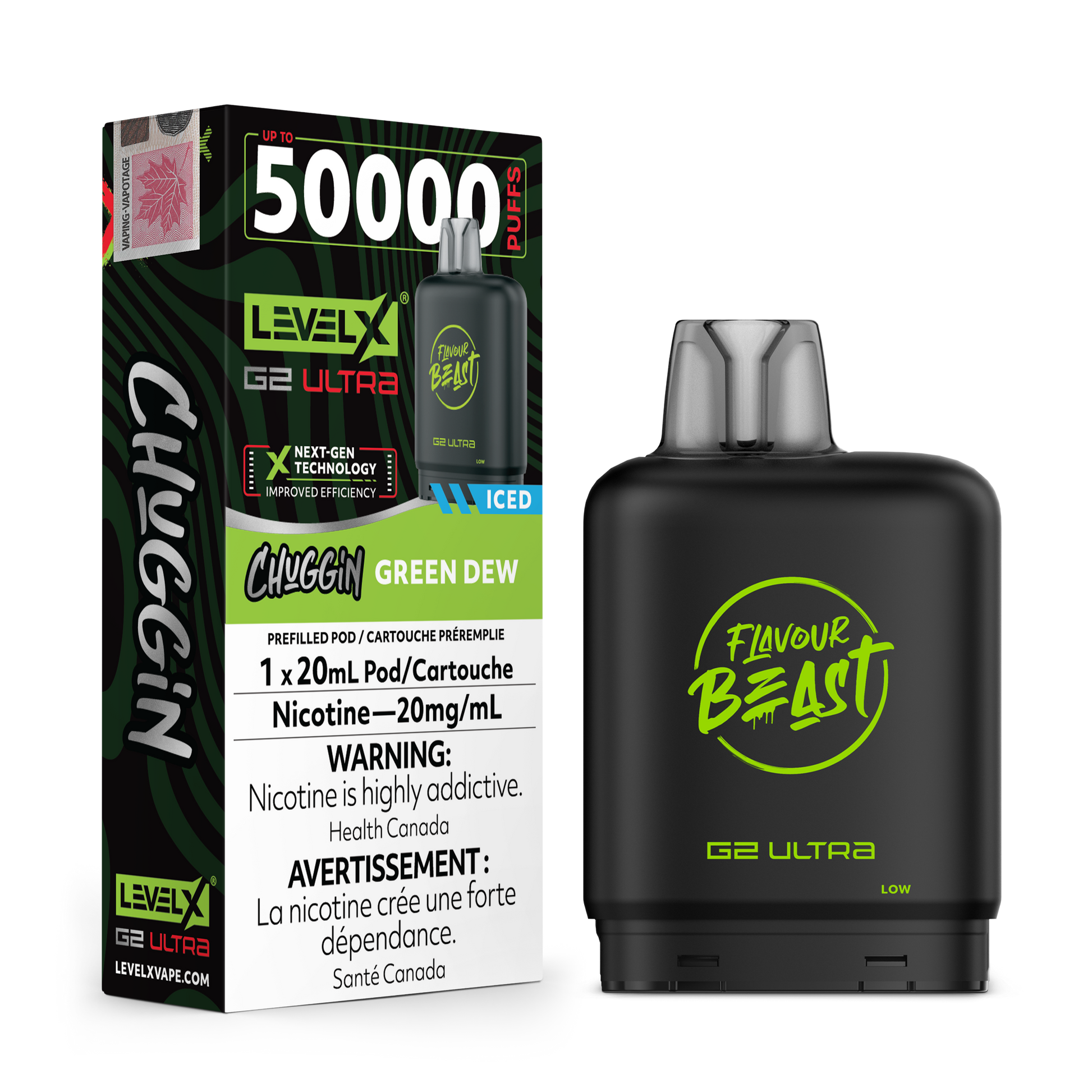 (CHUGGIN') GREEN DEW (ICED) 20MG Level X Device by Flavour Beast