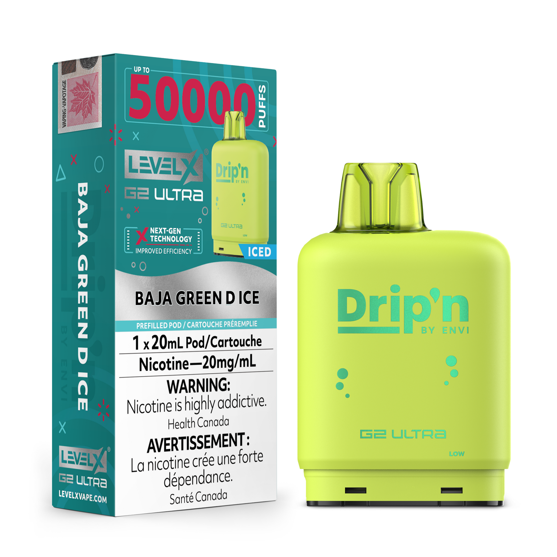 BAJA GREEN D ICE 20MG Level X Device by Flavour Beast