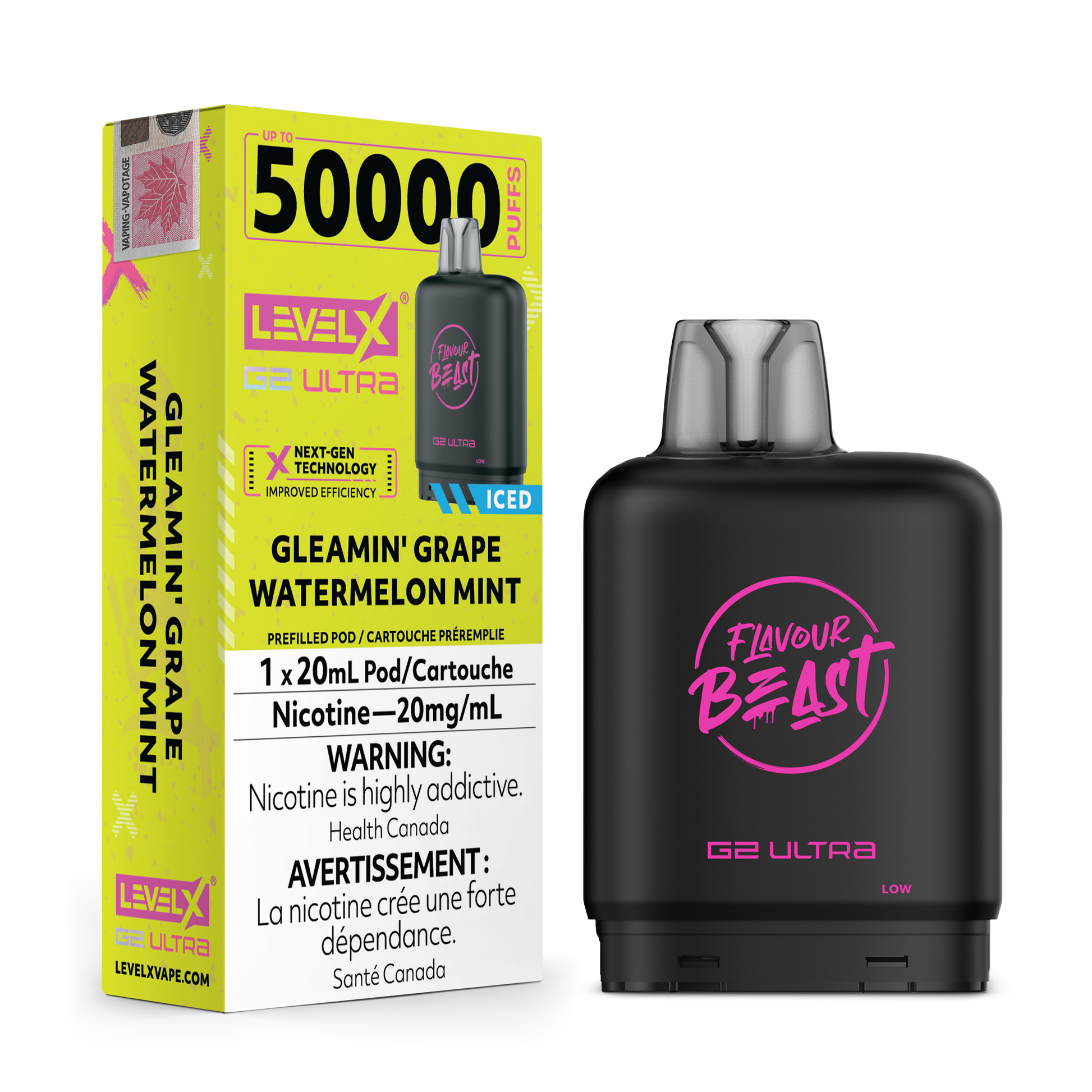 GLEAMIN' GRAPE WATERMELON MINT 20MG Level X Device by Flavour Beast