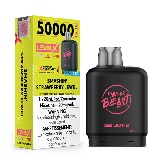 SMASHIN' STRAWBERRY JEWEL 20MG Level X Device by Flavour Beast