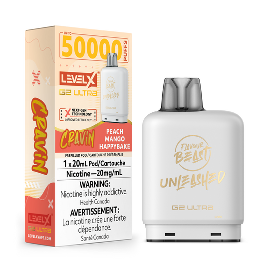 CRAVIN' PEACH MANGO HAPPYBAKE 20MG Level X Device by Flavour Beast