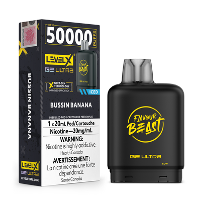 LEVEL X G2 ULTRA POD 20ML - FLAVOUR BEAST - BUSSIN BANANA 20MG