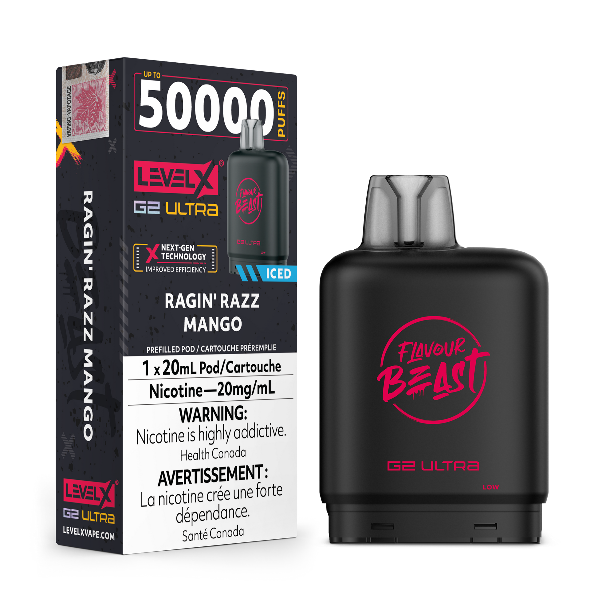 RAGIN' RAZZ MANGO 20MG Level X Device by Flavour Beast