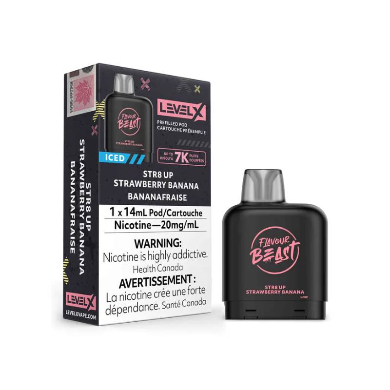 LEVEL X STR8 UP STRAWBERRY BANANA FLAVOUR BEAST PODS | Buy Online | Best Vaping Experience | Long-Lasting Flavor & Performance