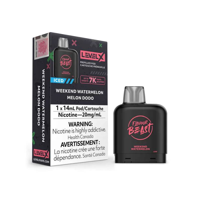 LEVEL X WEEKEND WATERMELON FLAVOUR BEAST PODS | Buy Online | Best Vaping Experience | Long-Lasting Flavor & Performance