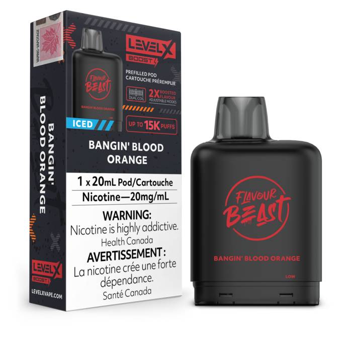 LEVEL X BOOST SERIES POD - BANGIN' BLOOD ORANGE, 15000 PUFFS