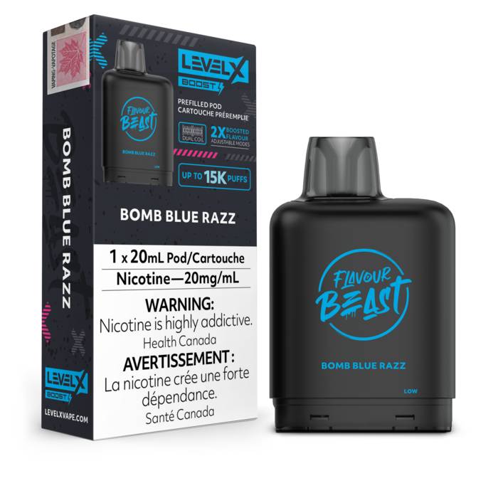 LEVEL X BOOST SERIES POD - BOMB BLUE RAZZ, 15000 PUFFS