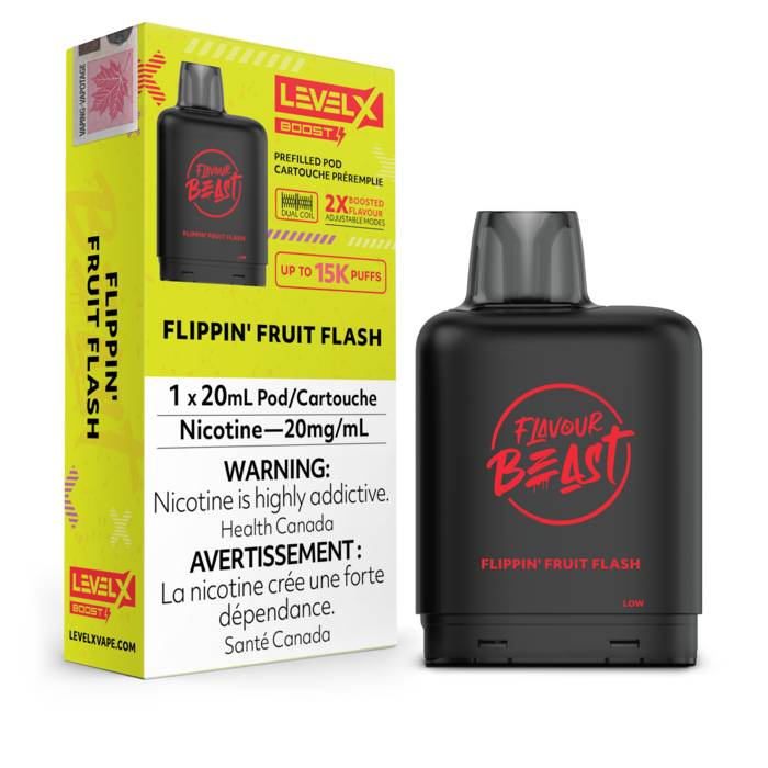 LEVEL X BOOST SERIES POD - FLIPPIN' FRUIT FLASH, 15000 PUFFS