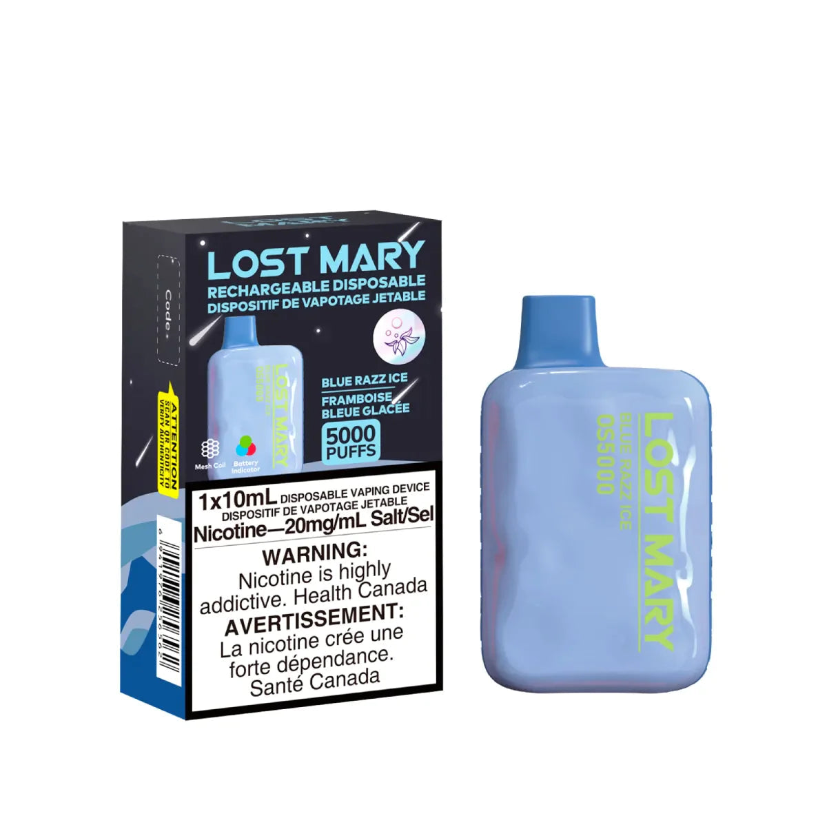 LOST MARY OS5000 DISPOSABLE - BLUEBERRY ICE | Buy Online | Best Vaping Experience | Long-Lasting Flavor & Performance