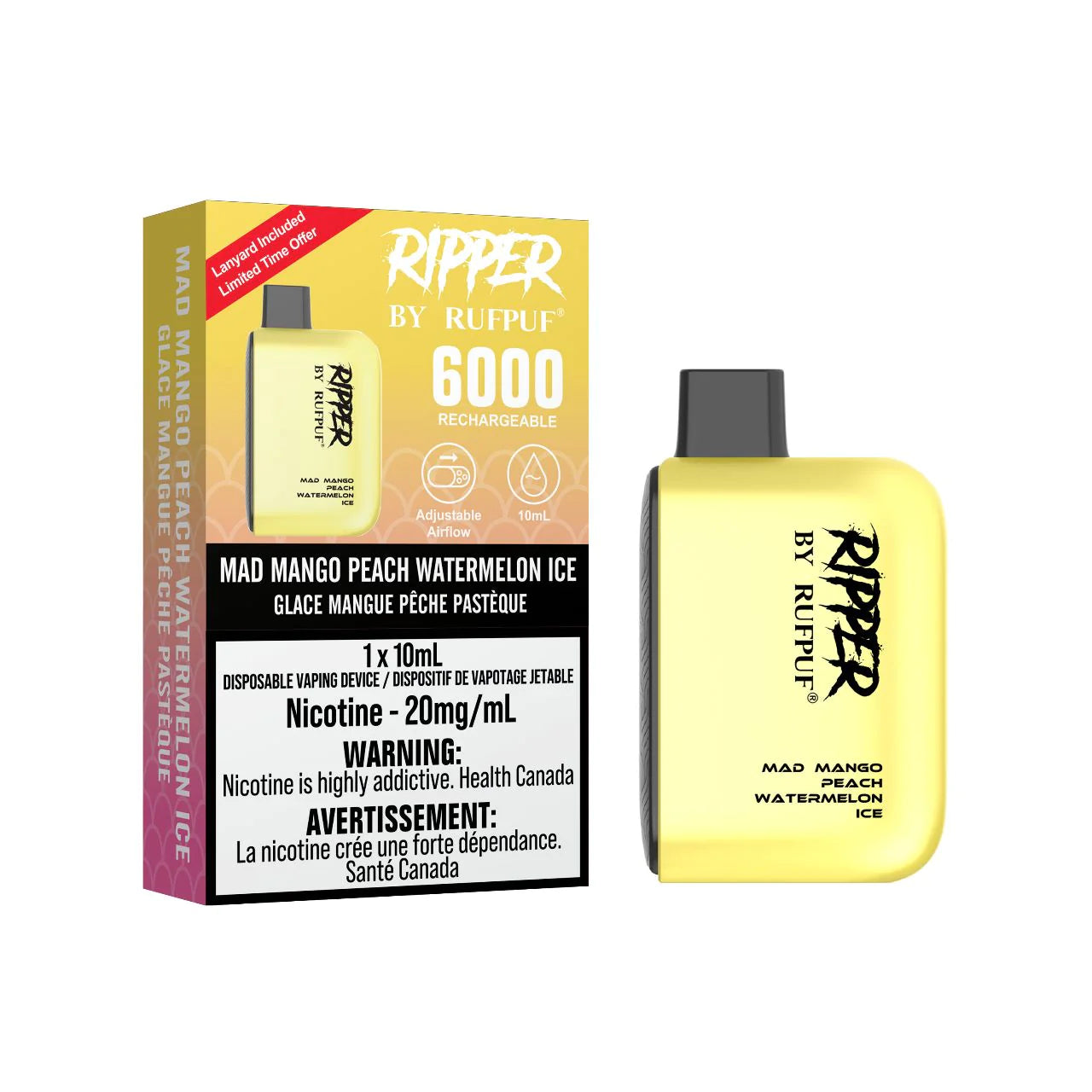 RUFPUF RIPPER 6000 DISPOSABLE - MAD MANGO PEACH