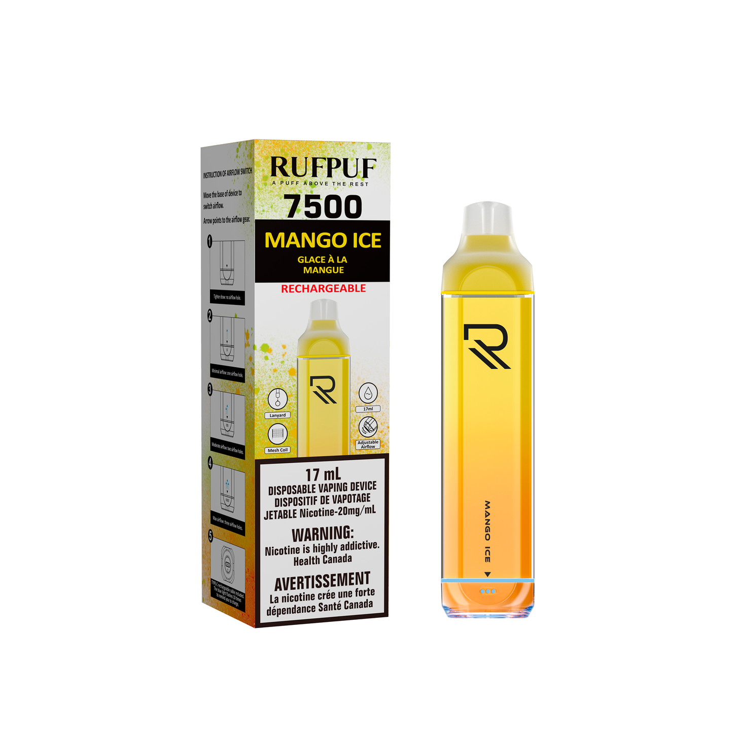 RUFPUF 7500 DISPOSABLE - MANGO ICE