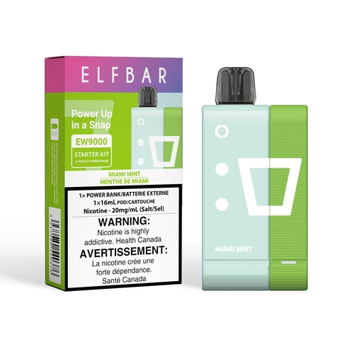 ELF BAR EW9000 STARTER KIT - MIAMI MINT, 9000 PUFFS