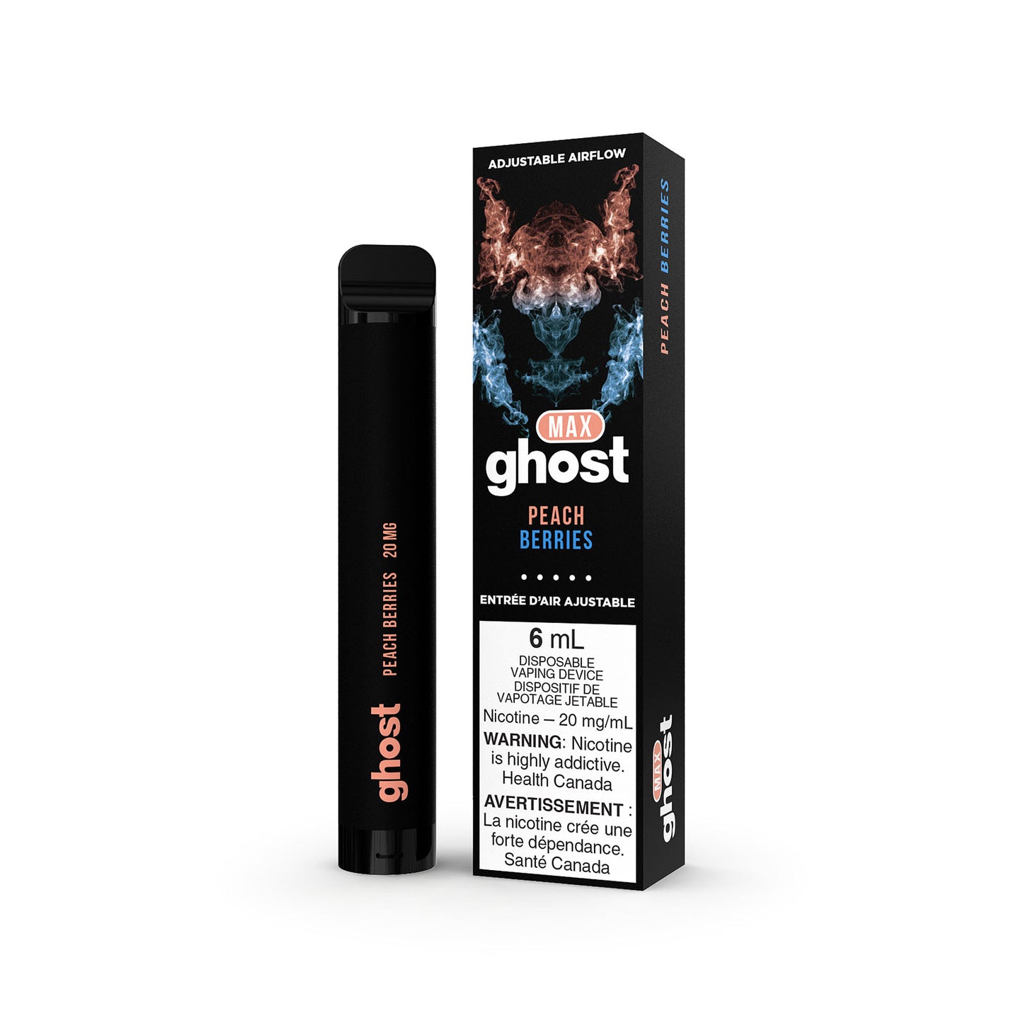 GHOST MAX DISPOSABLE - PEACH BERRIES | Buy Online | Best Vaping Experience | Long-Lasting Flavor & Performance