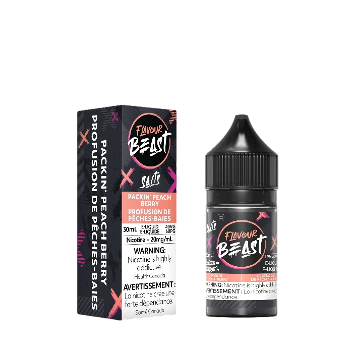 FLAVOUR BEAST PACKIN' PEACH BERRY SALTS E-LIQUID | Buy Online | Best Vaping Experience | Long-Lasting Flavor & Performance