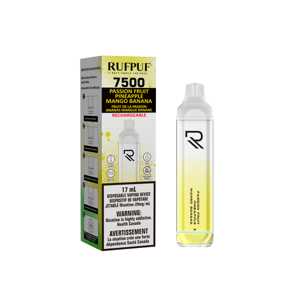 RUFPUF 7500 DISPOSABLE - PASSIONFRUIT PINEAPPLE MANGO BANANA