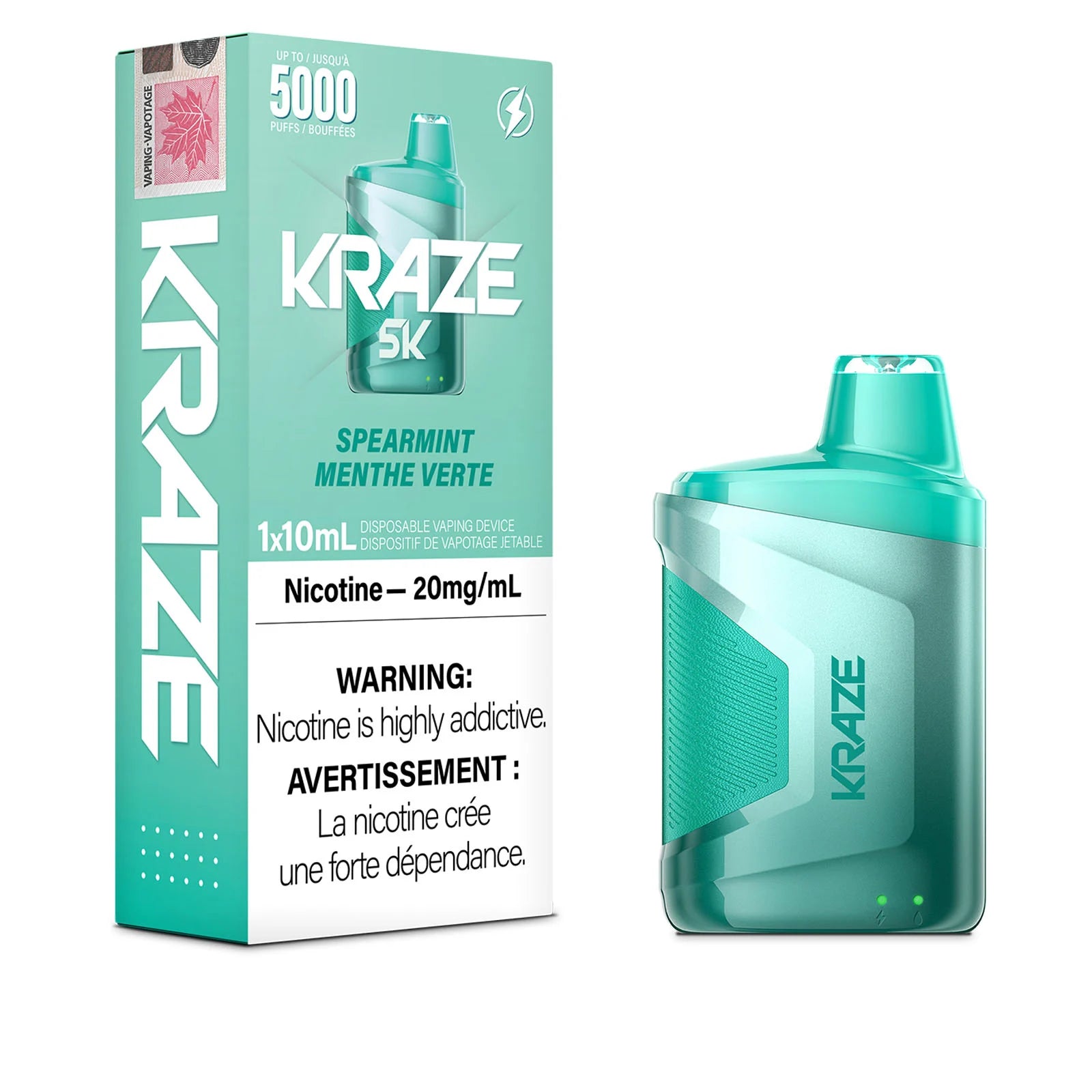 KRAZE 5000 DISPOSABLE - SPEARMINT