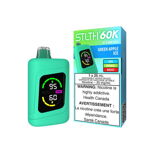 STLTH 60K DISPOSABLE - GREEN APPLE ICE | Buy Online | Best Vaping Experience | Long-Lasting Flavor & Performance