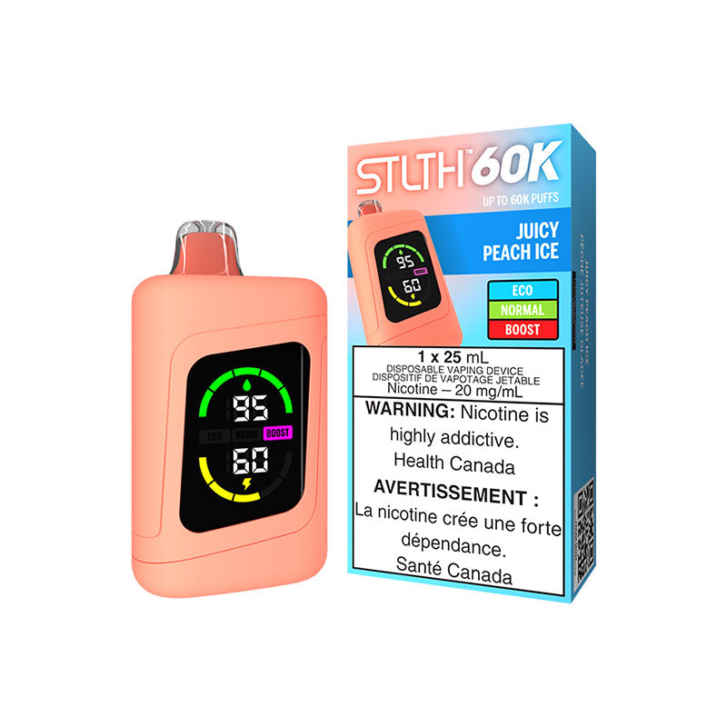 STLTH 60K DISPOSABLE - JUICY PEACH ICE | Buy Online | Best Vaping Experience | Long-Lasting Flavor & Performance