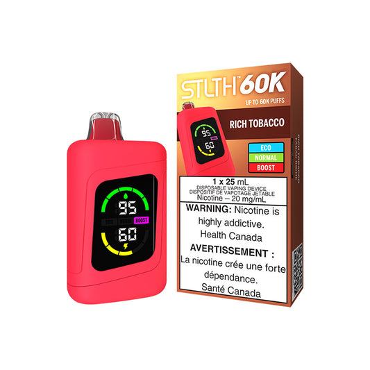 STLTH 60K DISPOSABLE - RICH TOBACCO | Buy Online | Best Vaping Experience | Long-Lasting Flavor & Performance