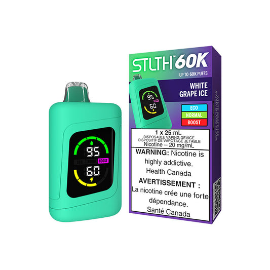 STLTH 60K DISPOSABLE - WHITE GRAPE ICE | Buy Online | Best Vaping Experience | Long-Lasting Flavor & Performance