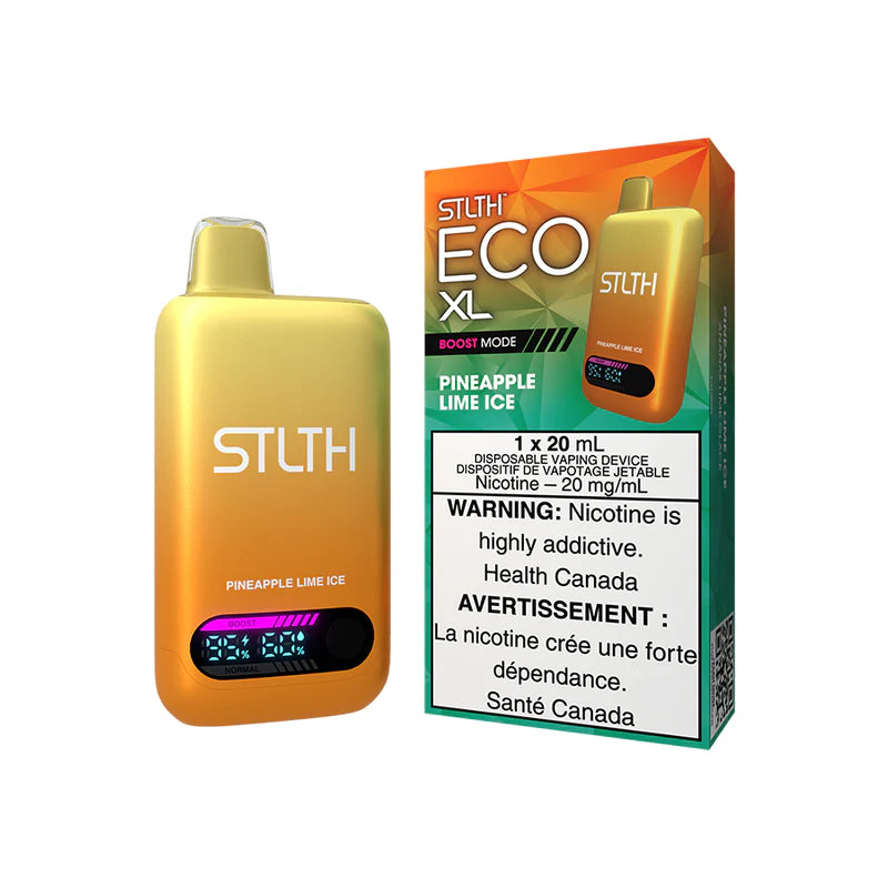 STLTH ECO XL vape device and packaging on a white background