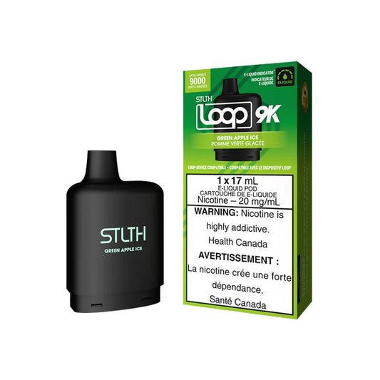 STLTH LOOP 9K PODS - GREEN APPLE ICE, 17ML