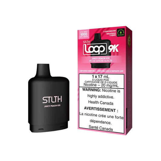 STLTH LOOP 9K PODS - JUICY PEACH ICE, 17ML | Buy Online | Best Vaping Experience | Long-Lasting Flavor & Performance