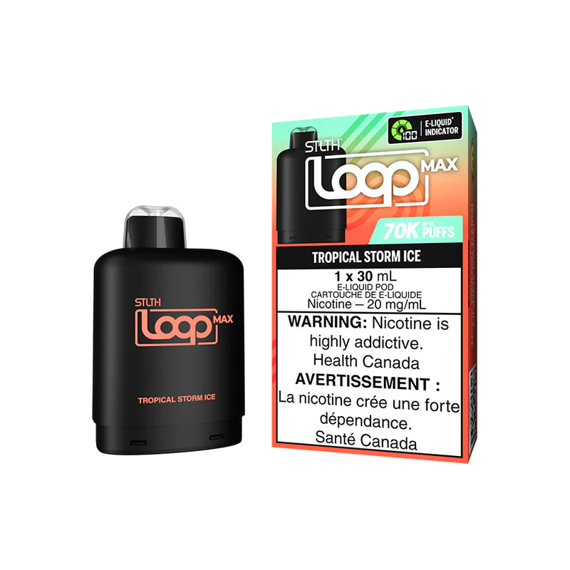 STLTH LOOP MAX TROPICAL STORM POD AND PACKAGING GREEN RED