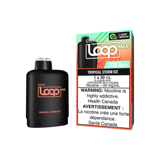 STLTH LOOP MAX TROPICAL STORM POD AND PACKAGING GREEN RED